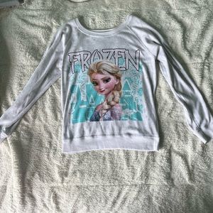 Disney Women’s White Frozen Sweatshirt/Crewneck Reversible Size Medium